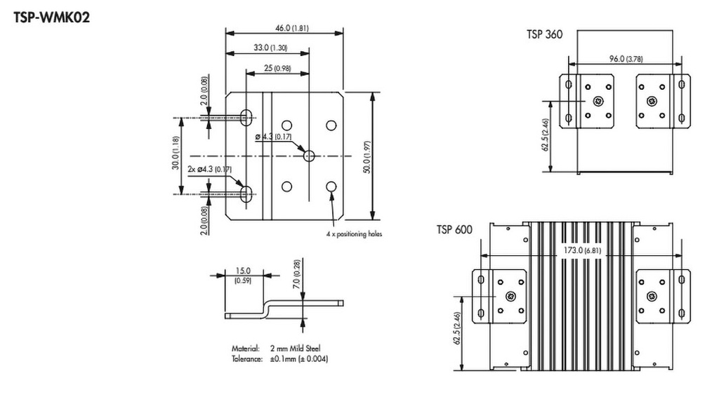 Mounting holder; Mounting: for wall mounting