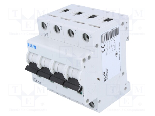 Circuit breaker; 400VAC; Inom: 25A; Poles: 3+N; DIN; Charact: B; 6kA