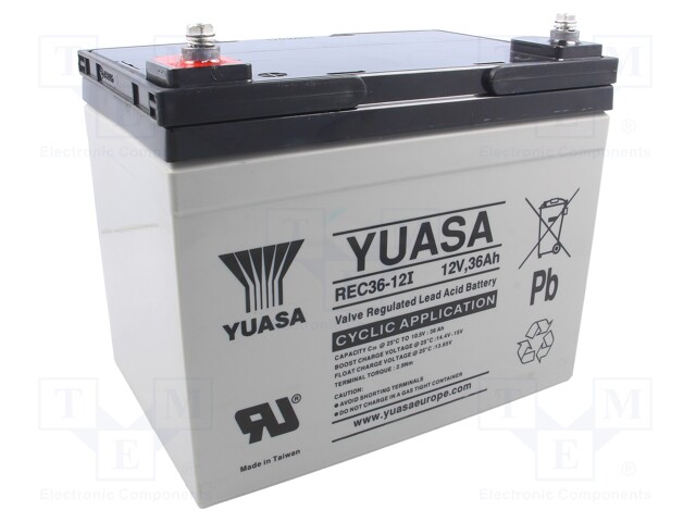 Re-battery: acid-lead; 12V; 36Ah; AGM; maintenance-free