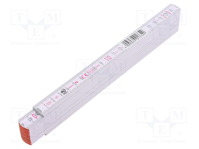 Folding ruler; L: 2m; Width: 17mm; Class: III; Colour: white