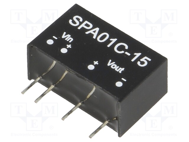 Converter: DC/DC; 1W; Uin: 36÷75V; 15VDC; Iout: 6÷67mA; SIP6; 3g