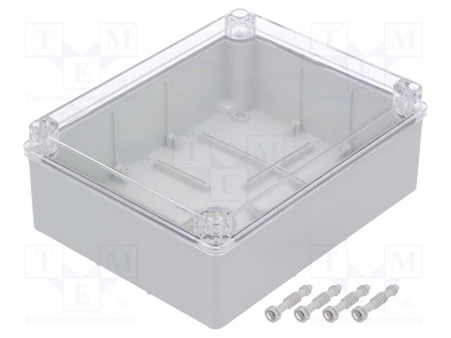 Enclosure: multipurpose; X: 190mm; Y: 240mm; Z: 90mm; grey; IP65