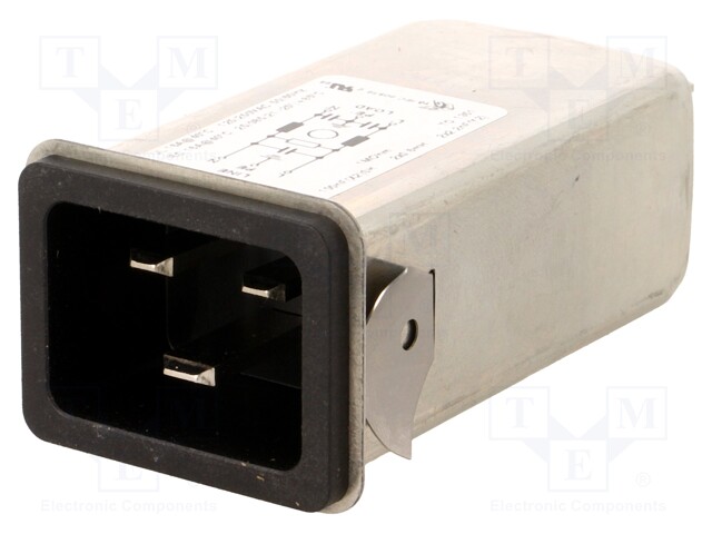 Connector: AC supply; socket; male; 16A; 250VAC; IEC 60320; 0.6mH