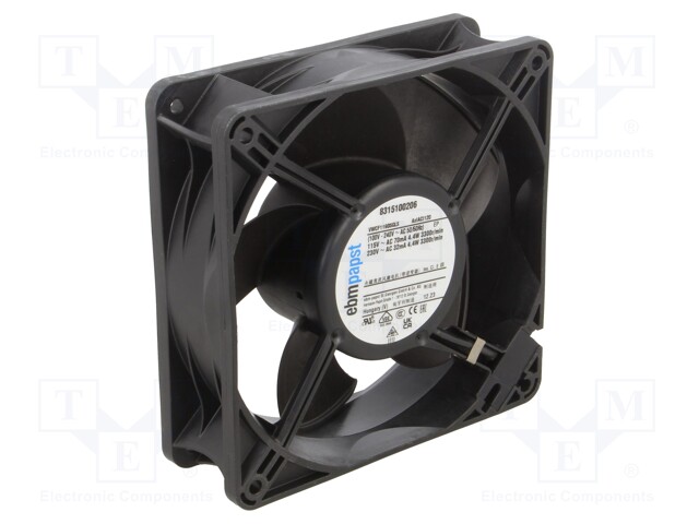 Fan: AC; axial; 120x120x38mm; 170m3/h; ball bearing; 3300rpm