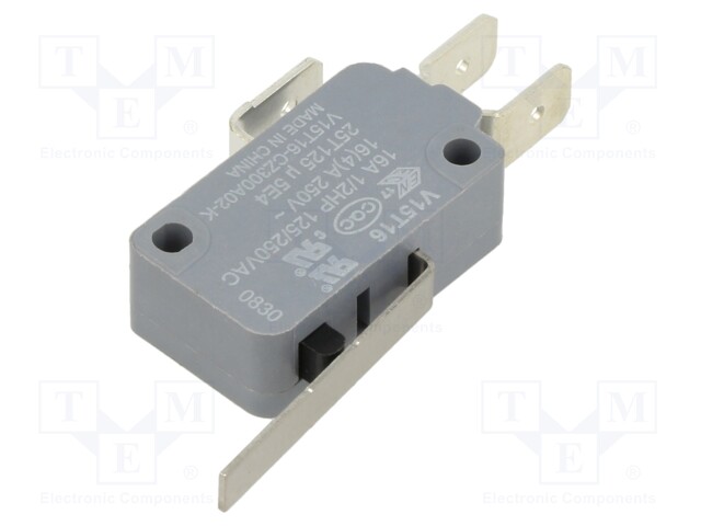 Microswitch SNAP ACTION; with lever; SPDT; 16A/250VAC; ON-(ON)