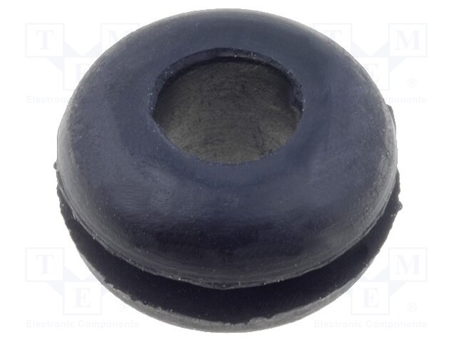 Grommet; Ømount.hole: 7.9mm; Øhole: 4.7mm; rubber; black