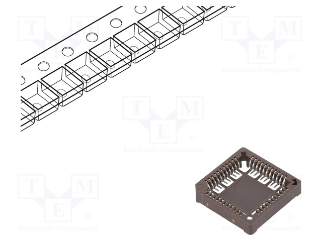 Socket: PLCC; PIN: 44; tinned; 1A; SMT; Package: cut from reel