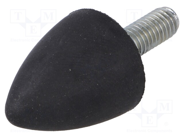 Vibration damper; M6; Ø: 20mm; rubber; L: 24mm; Thread len: 18mm