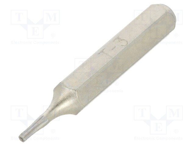 Screwdriver bit; Torx®; TX03; Overall len: 27mm; Kind: precision