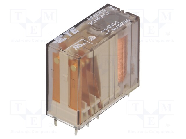 Relay: electromagnetic; DPDT; Ucoil: 12VDC; 8A/250VAC; 8A/24VDC