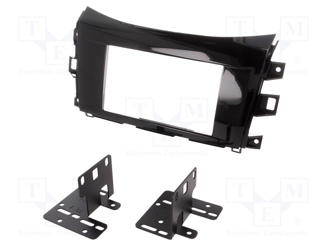 Radio mounting frame; Nissan; 2 DIN; black gloss