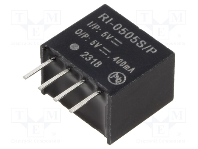 Converter: DC/DC; 2W; Uin: 4.5÷5.5V; Uout: 5VDC; Iout: 400mA; SIP4