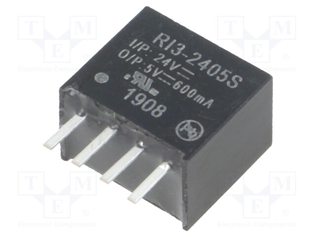 Converter: DC/DC; 3W; Uin: 21.6÷26.4V; Uout: 5VDC; Iout: 600mA; SIP4