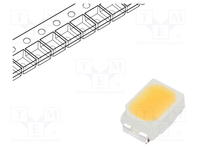 LED; SMD; 3020,PLCC2; white warm; 2050÷3150mcd; 2700-3040K; 90