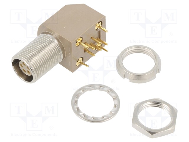 Connector: circular; Series: 0B; socket; female; THT; PIN: 5; 6A; 1kV