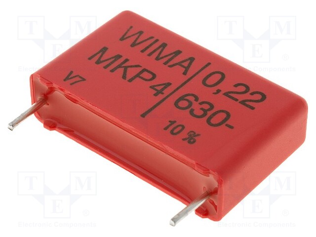 Capacitor: polypropylene; 220nF; 22.5mm; ±10%; 7x16.5x26.5mm