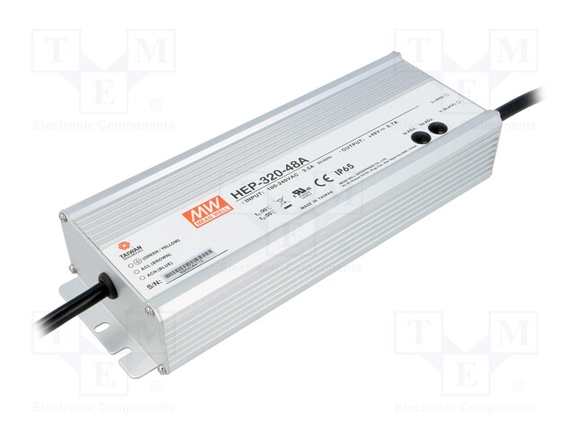 Power supply: switched-mode; modular; 321.6W; 48VDC; 43÷52VDC