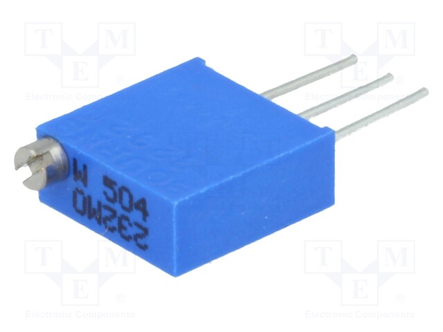 Potentiometer: mounting; vertical,multiturn; 500kΩ; 500mW; THT