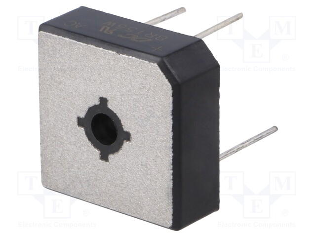 Single-phase bridge rectifier; Urmax: 600V; If: 15A; Ifsm: 300A