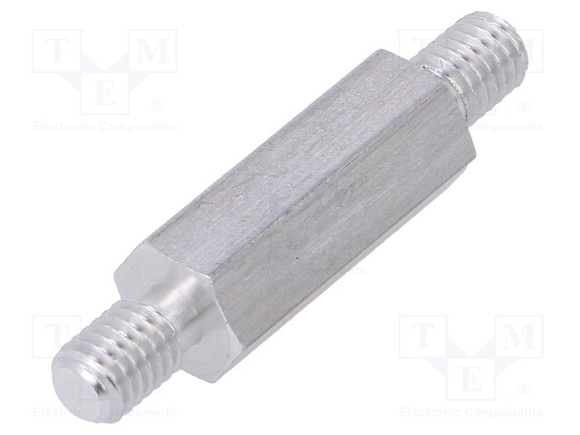 Screwed spacer sleeve; 20mm; Ext.thread: M5; hexagonal; aluminium