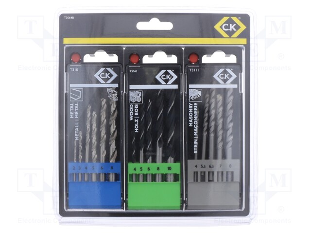 Tool accessories: drill set; Pcs: 16; Package: plastic case