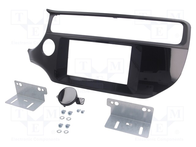 Radio mounting frame; Kia; 2 DIN; matt black