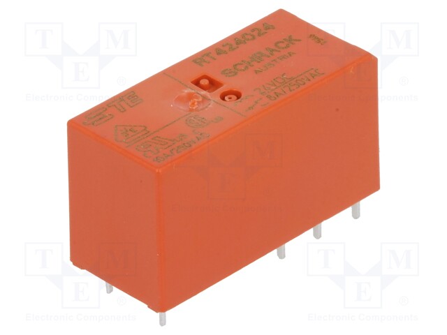 Relay: electromagnetic; DPDT; Ucoil: 24VDC; 8A/250VAC; 8A/30VDC; 8A