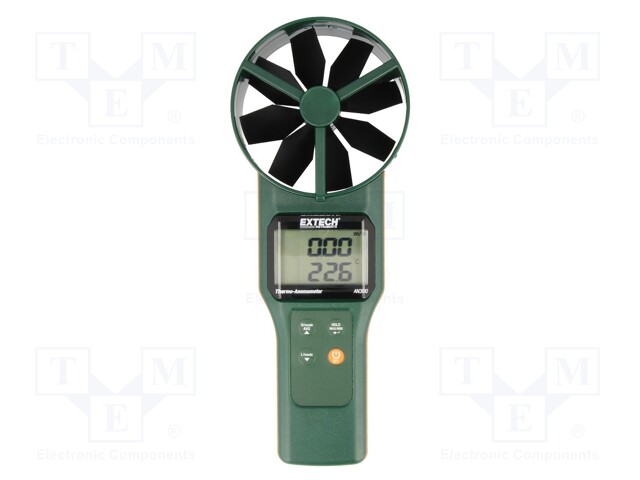 Thermoanemometer; LCD (4000),with a backlit; 0,2÷30m/s; AN300-C