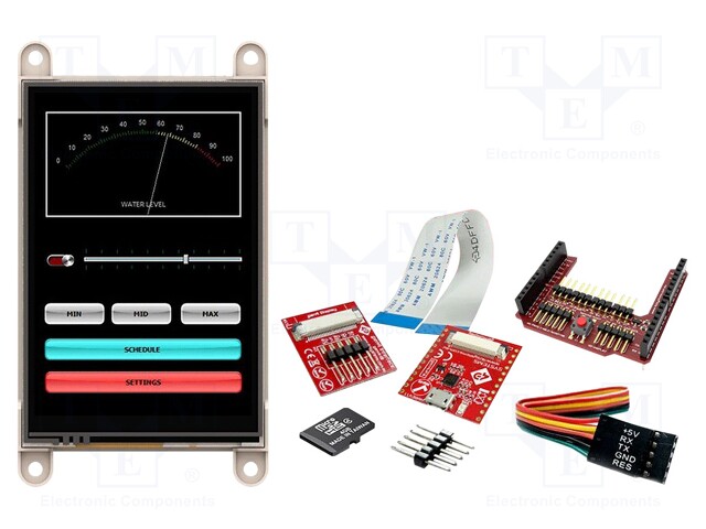 Dev.kit: with display; TFT; 3.5"; 320x480; Display: graphical; 32kB