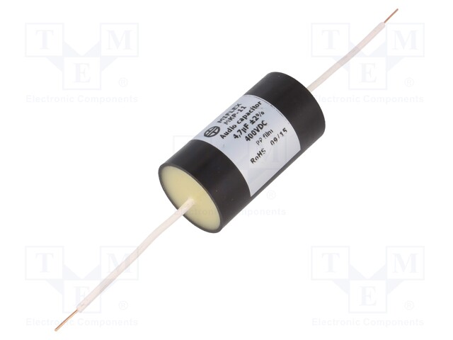 Capacitor: polypropylene; 4.7uF; 400VDC; ±2%; Ø28x51mm; -25÷85°C