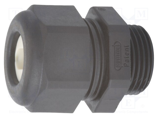 Cable gland; NPT1"; IP65; Mat: polyamide; black; Holes no: 1; 22x8mm