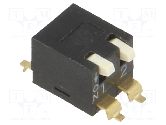 Switch: DIP-SWITCH; Poles number: 2; ON-OFF; 0.025A/24VDC; Pos: 2