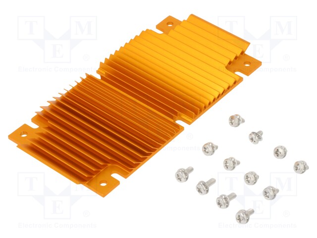 Heatsink: extruded; grilled; golden; L: 61mm; W: 118mm; H: 6.1mm