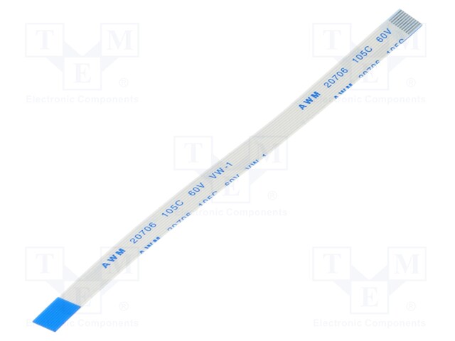 FFC cable; Cores: 10; Cable ph: 0.5mm; L: 101mm; 60V; Plating: tinned