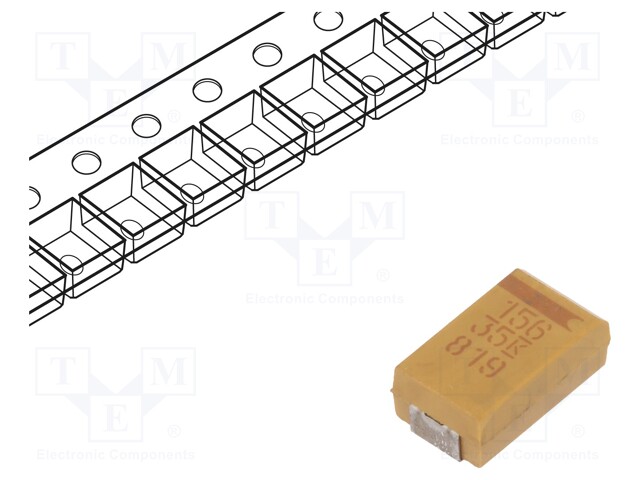 Capacitor: tantalum; low ESR; 15uF; 35VDC; Case: D; 2917; ESR: 300mΩ