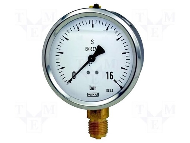 Manometer; 0÷16 bar; Class: 1,6; 63mm; Thread: G 1/4 B