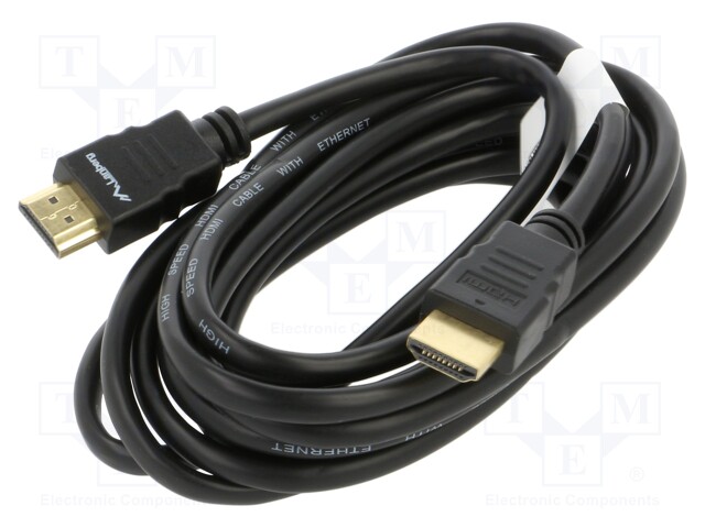 Cable; HDMI 1.4; HDMI plug,both sides; PVC; 3m; black; 30AWG; box