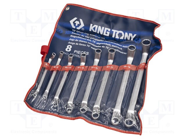 Wrenches set; box,bent; Pcs: 8