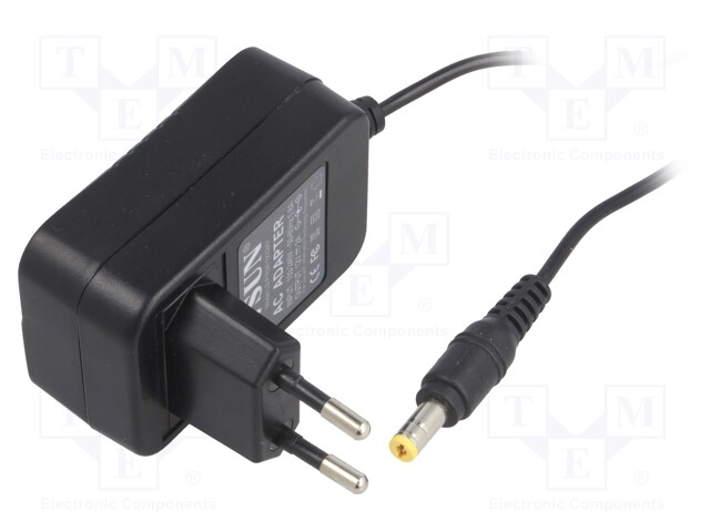 Power supply: switched-mode; 12VDC; 2A; Out: 5,5/2,1; 24W; Plug: EU