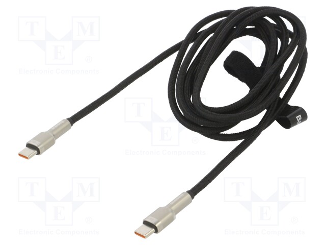 Cable; USB C plug,both sides; 2m; black; 100W