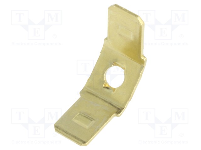 Terminal: flat; 6.4mm; 0.8mm; male; M3; double; screw; brass