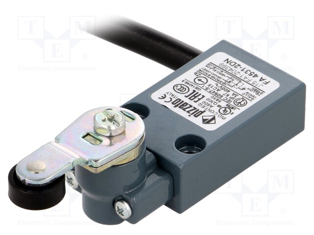 Limit switch; roller lever; NO + NC; 4A; max.250VAC; lead 2m; 20mm