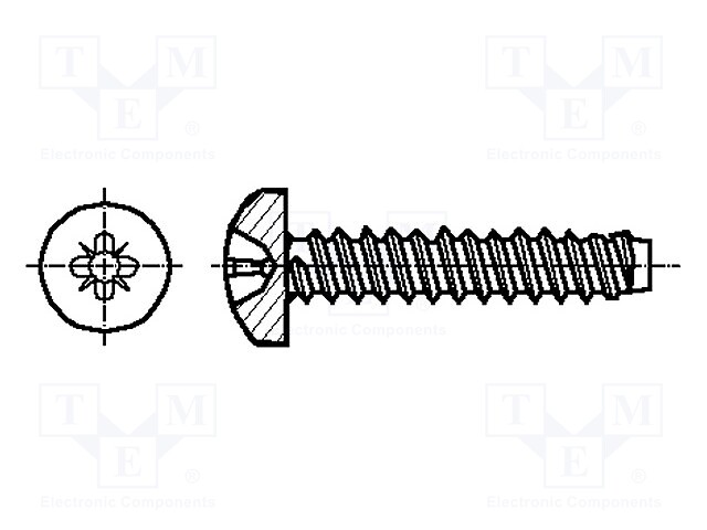 Screw; for metal; 4,2x16; Head: cheese head; Pozidriv; steel; zinc