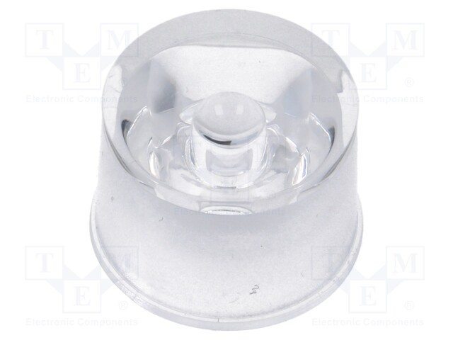 LED lens; round; colourless; 45°; V: with holder