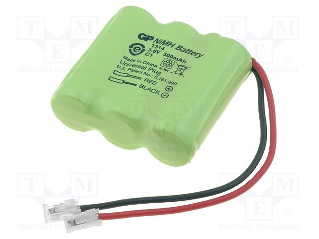 Re-battery: Ni-MH; 2/3AAA,2/3R3; 3.6V; 300mAh; Leads: cables