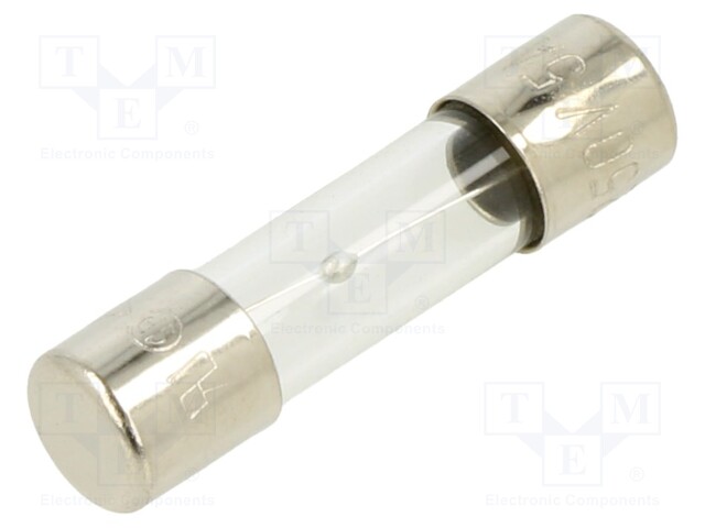 Fuse: fuse; 5A; 250VAC; glass; 20x5.2mm; brass; bulk; nickel plated