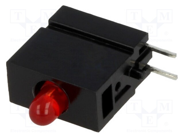 LED; in housing; red; 3mm; No.of diodes: 1; 20mA; Lens: diffused,red