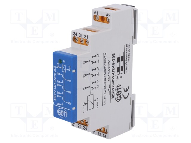 Relay: installation; NC x3 + NO x3; Mounting: DIN; -20÷45°C; IP20