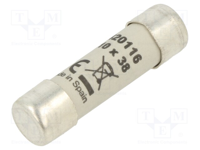 Fuse: fuse; gG; 16A; 500VAC; 250VDC; 10.3x38mm