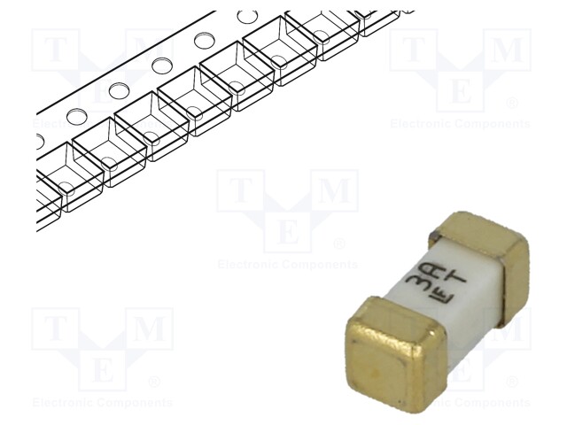 Fuse: fuse; time-lag; 3A; 125V; SMD; 6,1x2,69x2,69mm; 449